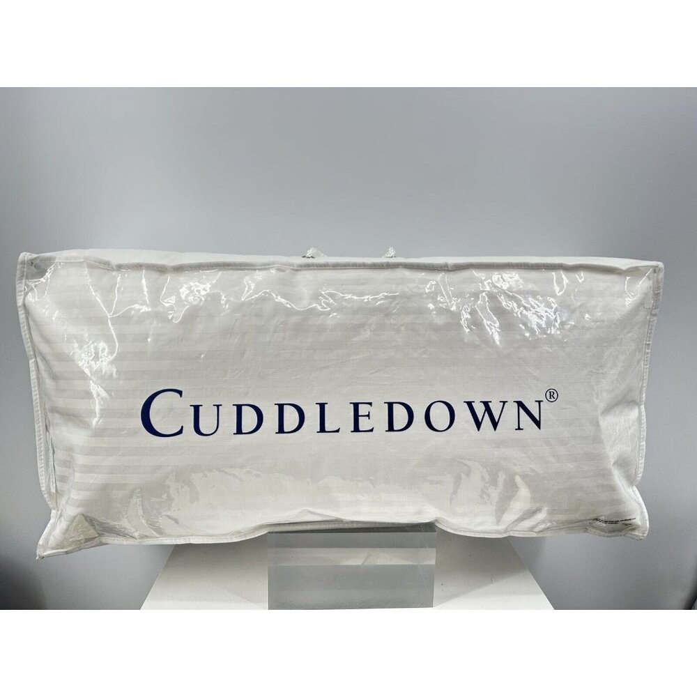 CUDDLEDOWN 700 Fill Power Goose Down Damask Stripe Pillow Medium Density King